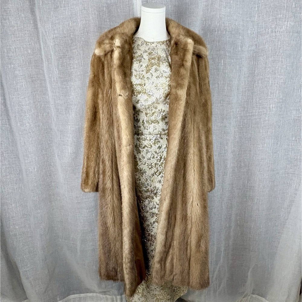 PIERRE CARDIN Vintage 1960's MINK COAT Designer PALOMINO Small Medium NEW YORK